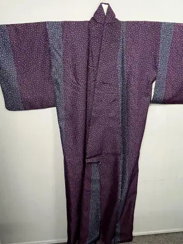 워셔블 기모노 보라색 물방울 패턴 코몬 기모노