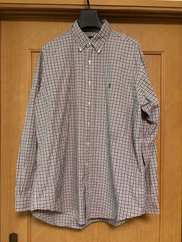 CLASSIC FIT 긴팔 Ralph Lauren 체크 보라색 말 택