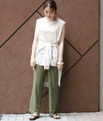 이에나 양류 저지 이지 팬츠