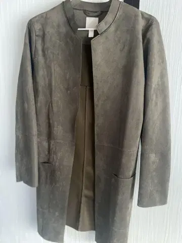 H&M 그레이 스웨이드 풍 롱 코트 EUR 40P