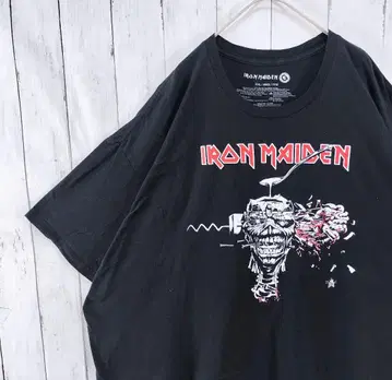 US 구제 의류 아이언 메이든 밴딩 티셔츠 밴 티 빅 루즈 블랙 2XL