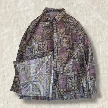 빈티지 패턴 셔츠 올 패턴 바이올렛 아카이브 모드 90s