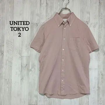 i1676 UNITED TOKYO [M] 이와테산 핑크 무지 피케 셔츠