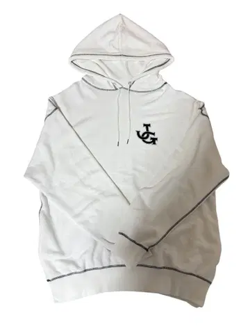 JIMWAG 화이트 후드티 후드 부착 로고 자수 새상품 택 포함 유니섹스