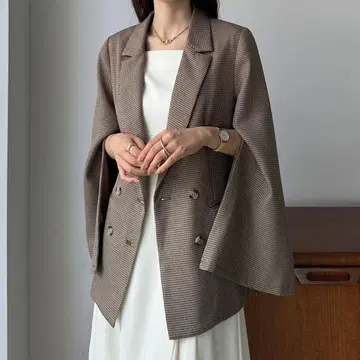 Louere 2way 슬릿 슬리브 테일러드 자켓 브라운 택 포함