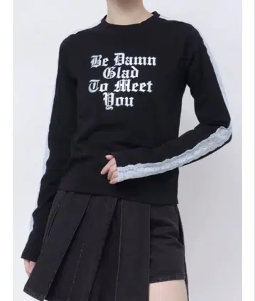 샤이니 로고 레이스 라인 탑 jouetie 블랙