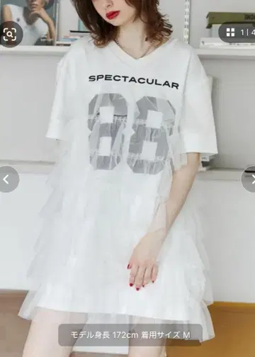 넘버링 얇은 명주 그물 도킹 원피스
