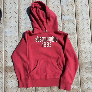 abercrombie 빨간색 후드 부착 후드티 1892
