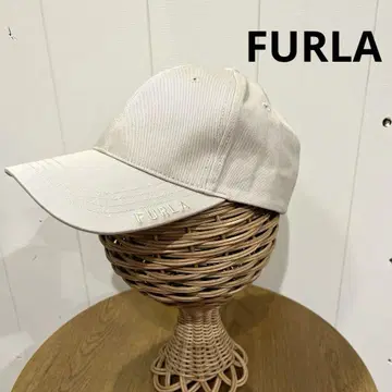 훌라 FURLA 캡 베이지 브랜드 로고 자수 여성용 모자