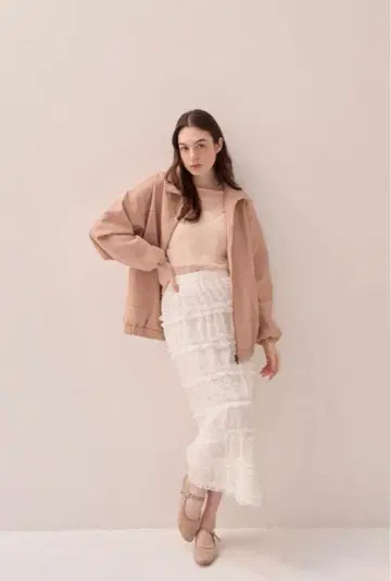muguet lace&frill I line skirt 화이트