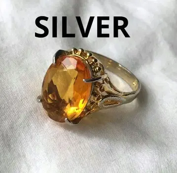 빈티지 토파즈 컬러 골드 코팅 반지 SILVERG