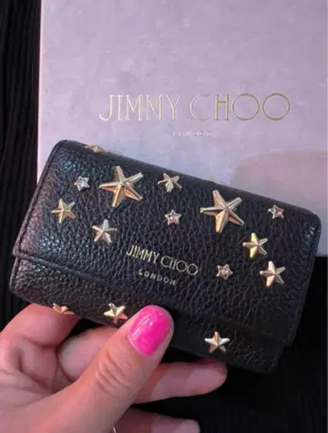 JIMMY CHOO 블랙 가죽 키 케이스