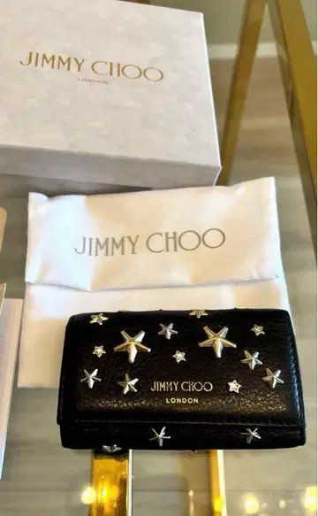 JIMMY CHOO 블랙 가죽 키케이스 가격 인하 중