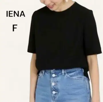 IENA 이에나 크레이프 노카라 블라우스 반팔 블랙 검정 F