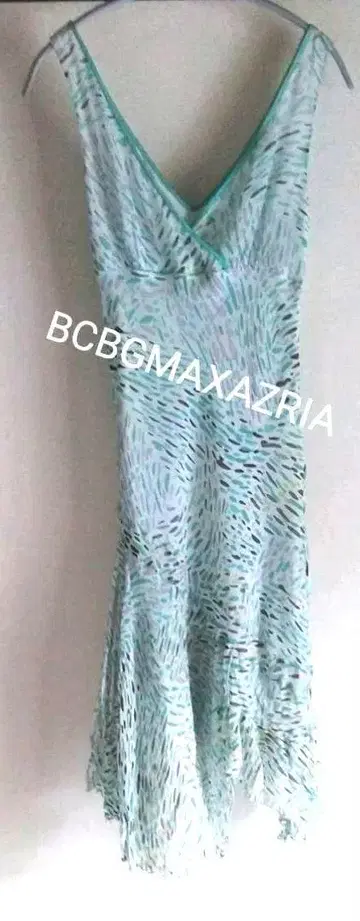 BCBGMAXAZRIA 실크 머메이드 원피스 드레스 에메랄드 그린