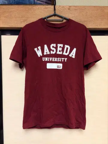 ASICS WASEDA UNIVERSITY 티셔츠 L 버건디