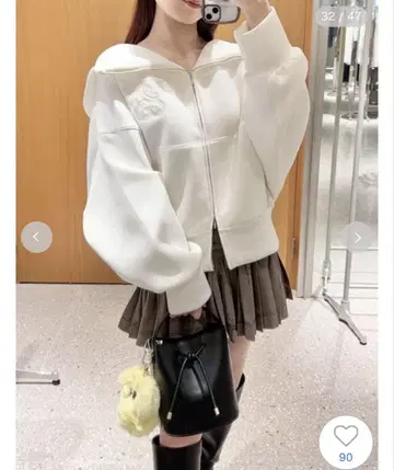 snidel 스나이델 볼륨 후드티 아이보리