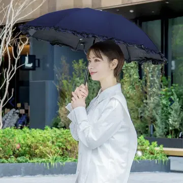3단 접이식 50cm(우산 주머니 포함) 싱글 프릴(네이비)