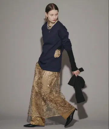 yae Flower spangle wrap 플라워 스팽글 랩 스커트