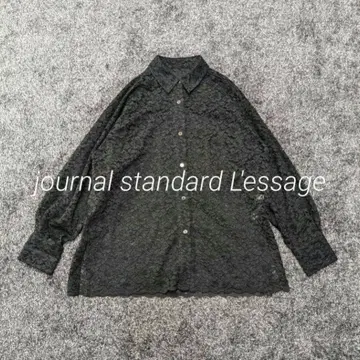 journal standard L'essage 레이스 셔츠 블랙 꽃무늬