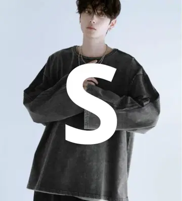 빈티지 같은 헤비 웨이트 사이드 라인 와이드 암 롱 슬리브 티셔츠