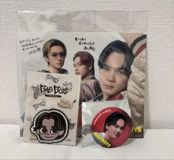 BAD BOYS 스티커 와펜 캔뱃지 3개 세트 오동나무 마메하라 잇세이