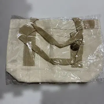 백년점 토트백 베이지 캔버스 미니 토트백