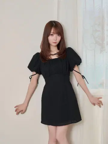 로제 찰름 코튼 레이스 미니 원피스