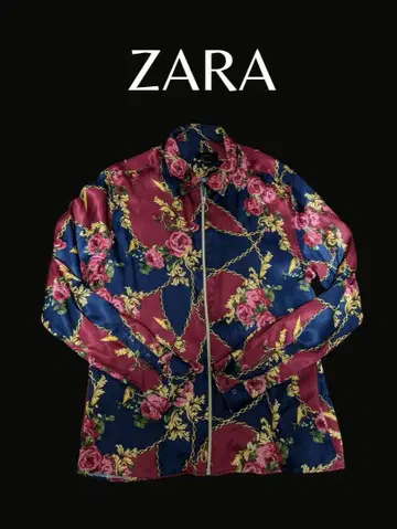 ZARA 자라 긴팔 셔츠 집업 올 패턴 화려한 무늬
