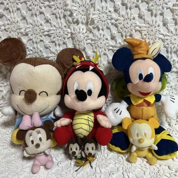 미키 미니 도날드 봉제 인형 세트 헤이세이 레트로
