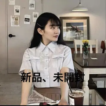 발레 코어 크롭트 여름 블라우스