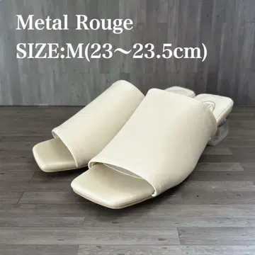 새상품 메탈 루즈 스퀘어토 원벨트 클리어 힐 뮬 M