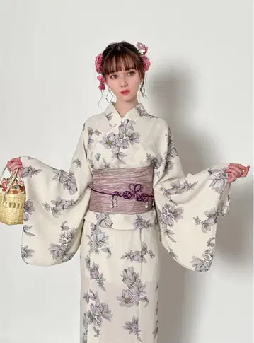 그레일 3개 세트 2Way 꽃무늬 세퍼레이트 유카타[gi1405]
