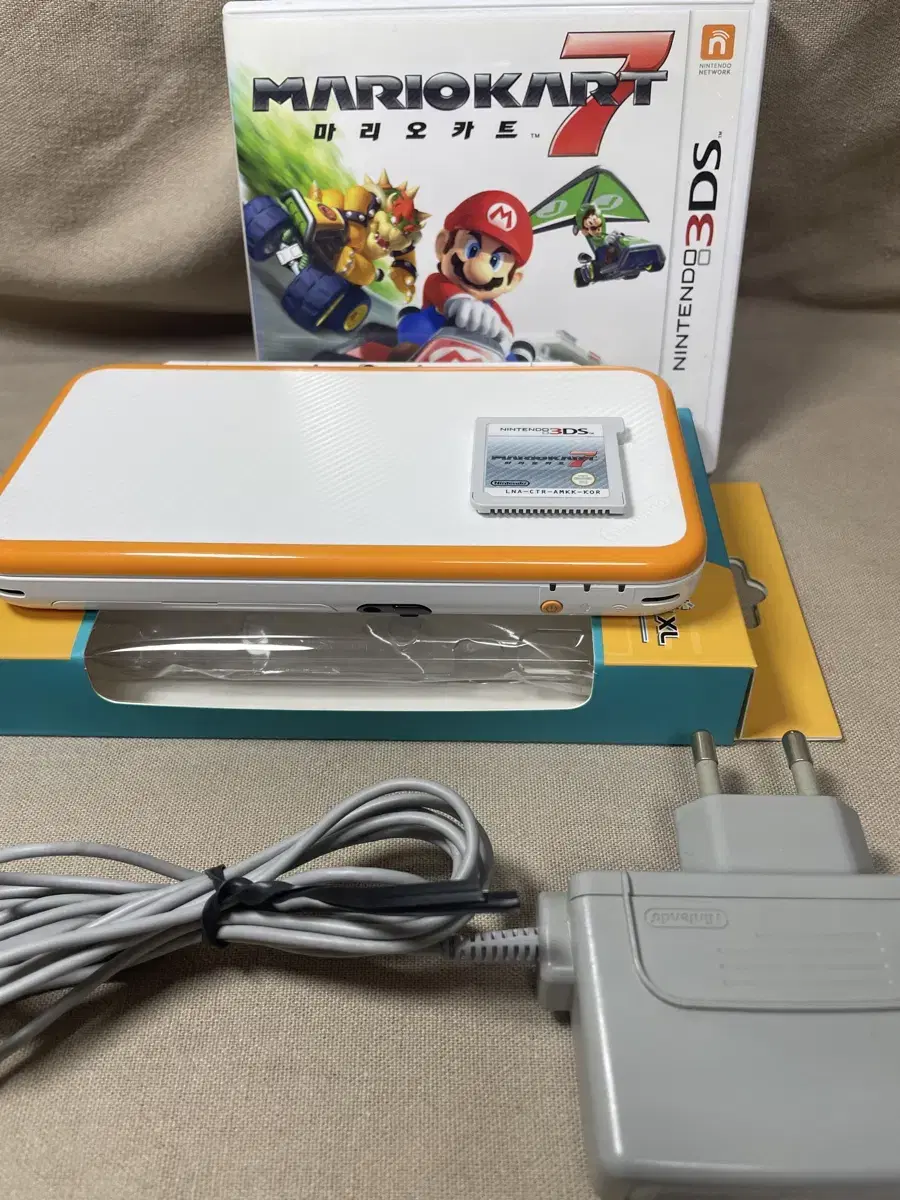 Nintendo New 2DSXL Orange (Official Korean Release/Original/Genuine Pen) + Genuine Charger and more