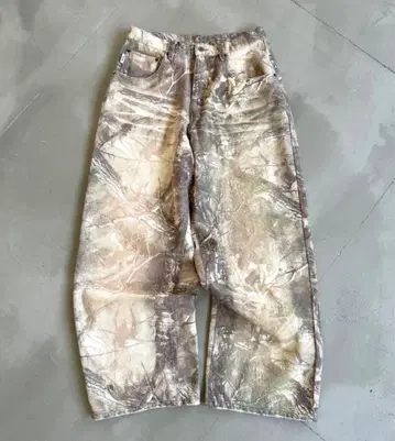 고밀도 덕 와이드 팬츠