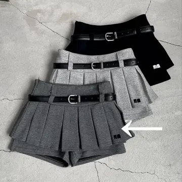 플리츠 미니 스커트 다크 그레이 한국 패션 menot