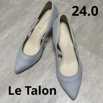새상품급 Le Talon 블루 그레이 스틸레토 펌프스 24.0cm