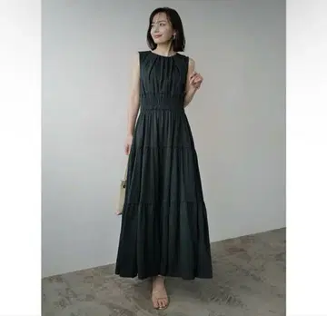 anuans 개더 볼륨 티어드 컷 원피스