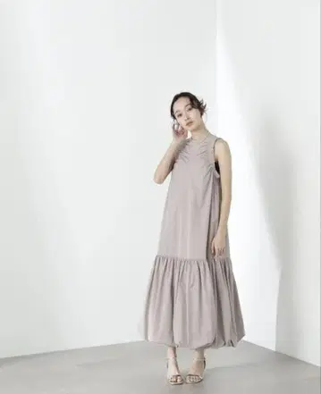 헴 벌룬 볼륨 원피스