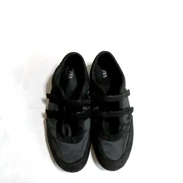 ZARA 자라 더블 스트랩 발레리나 발레 슈즈 새틴 플랫