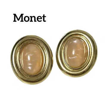 Monet 모네 오벌 스톤 귀찌 골드 빈티지