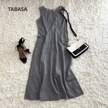 TABASA 타바사 슬리브리스 롱 원피스 바이어스 플레어 데님풍