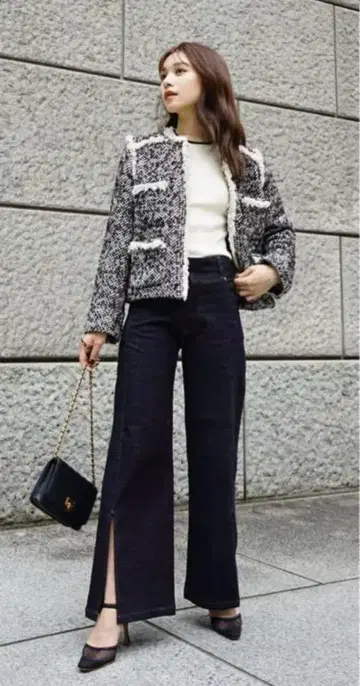 L'Or 롤 High-waist Slit Denim 데님