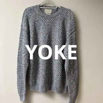 YOKE 메쉬 면 니트 스웨터 긴팔 요크 새상품급