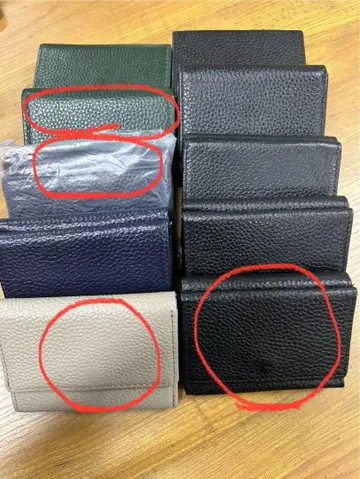 하다메스 님 NEESE 3단 폴더형 미니 지갑 네이비 천연 가죽