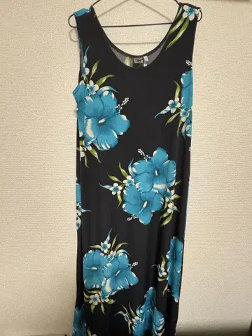 Aloha Fashion 플라워 프린트 롱 원피스 ONESIZE