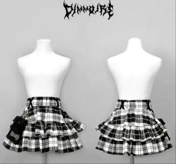 DimMoire PUNK 프릴 미니 스커트 체크