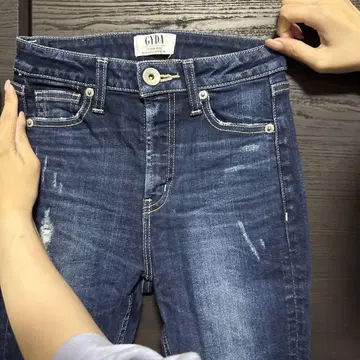 GYDA 데미지 가공 스키니 데님