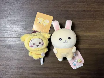치이카와 (먼작귀) 닮은 토끼 폼폼푸딩 마스코트 2개 세트