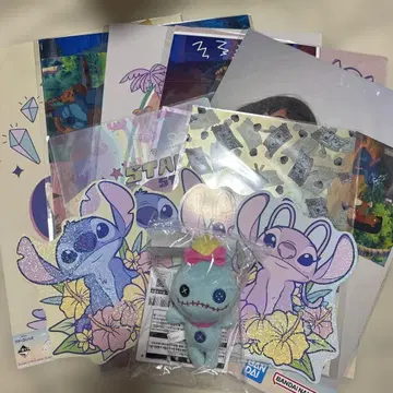 스티치 클리어 파일 세트와 봉제 인형 8종 세트 덤 4장